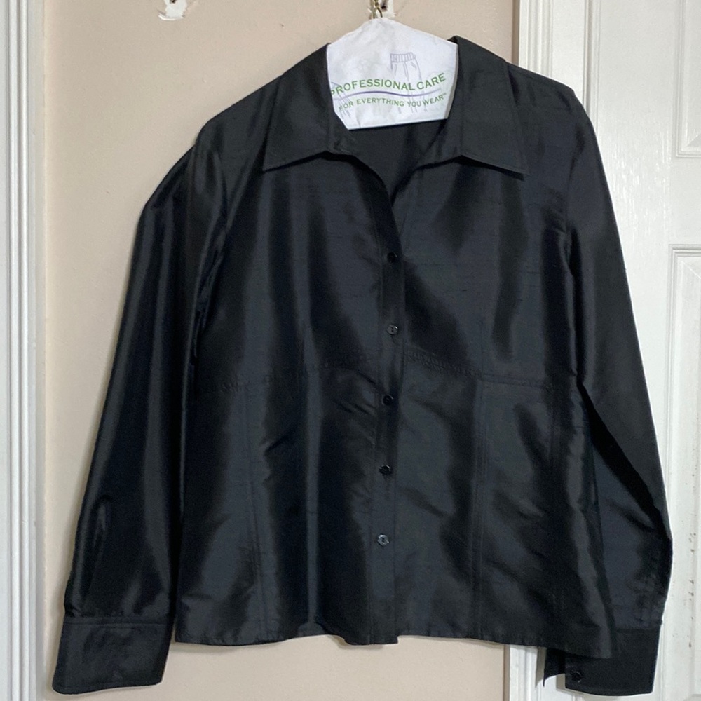 Black silk blouse